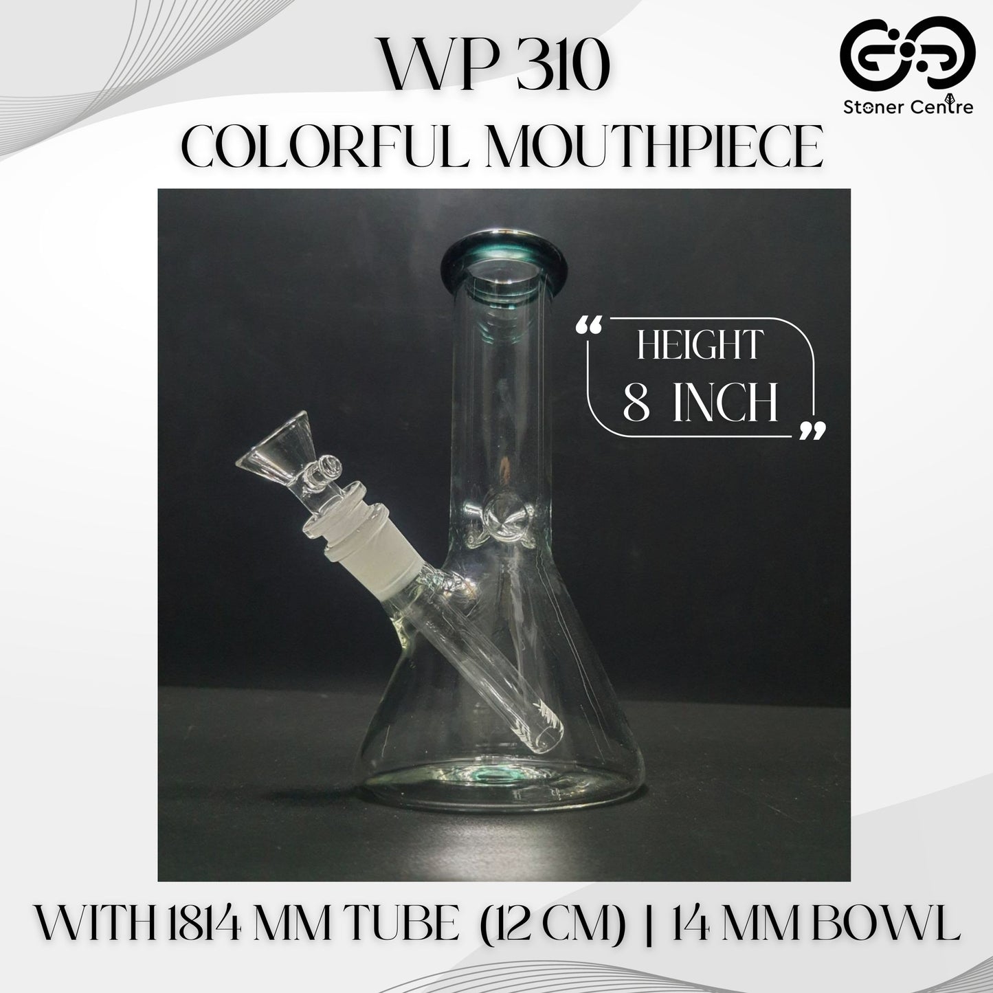 Glass Bong | WP310 COLORFUL MOUTHPIECE BEAKER MINI GLASS BONG 8 INCH