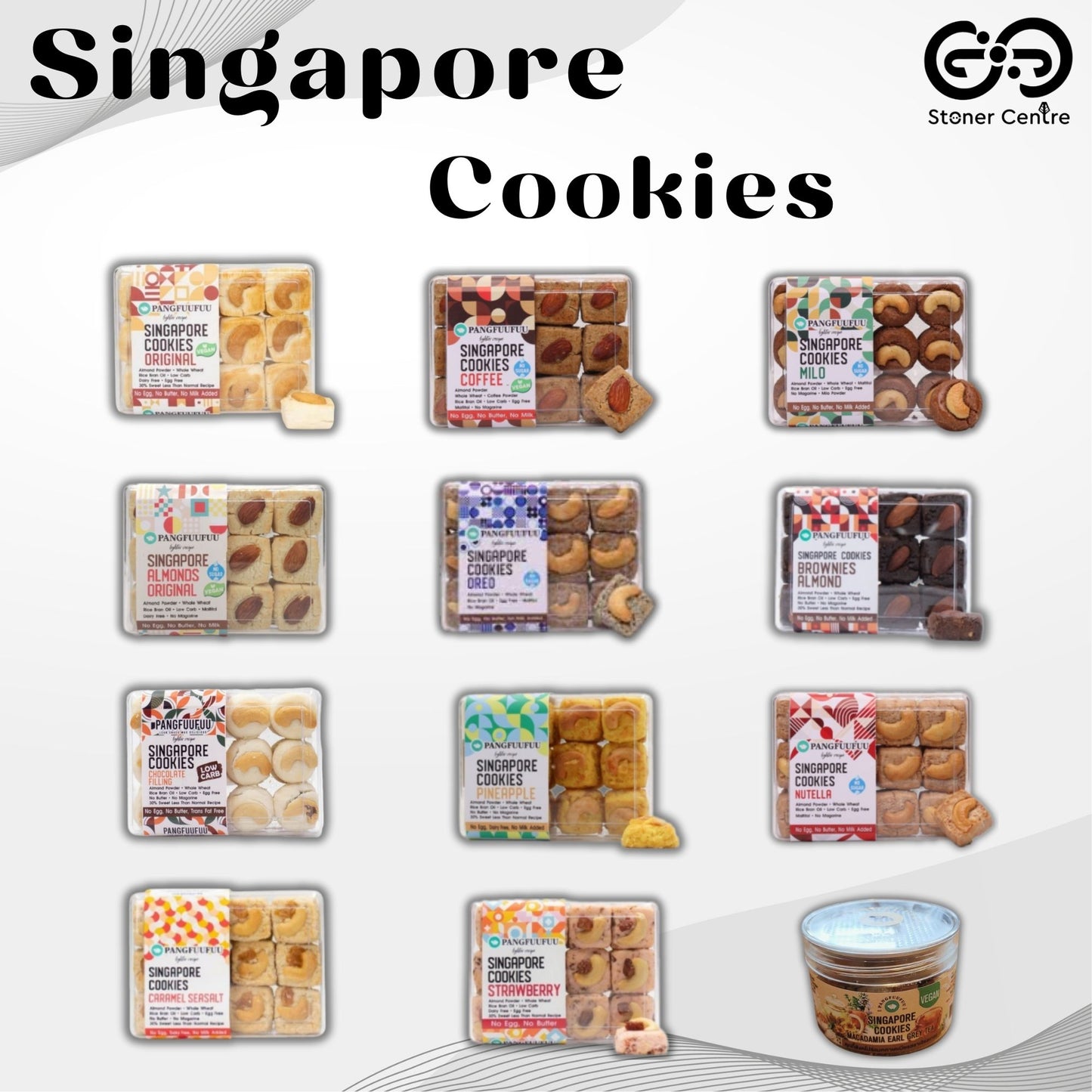 Singapore Cookies 🍪 "Almond Flavor" Pangfuufuu | คุกกี้สิงคโปร์  "รสอัลมอนด์" สูตรหวานน้อย ไม่มีน้ำตาล ไม่นม ไม่เนย ไม่มีไขมันทรานส์ เพื่อสุขภาพ